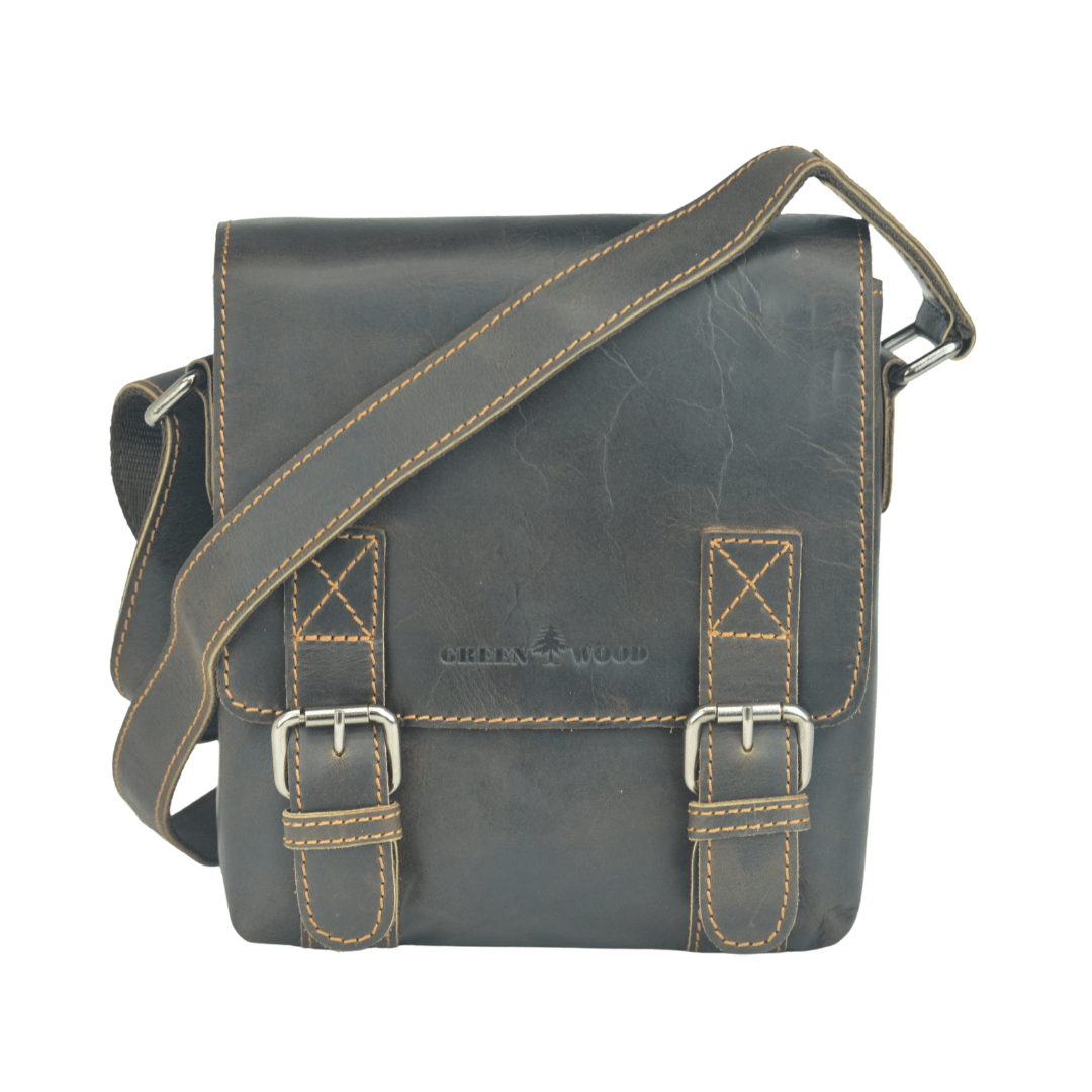 Leather Shoulder Bag Dubbo - Brown - Greenwood Leather