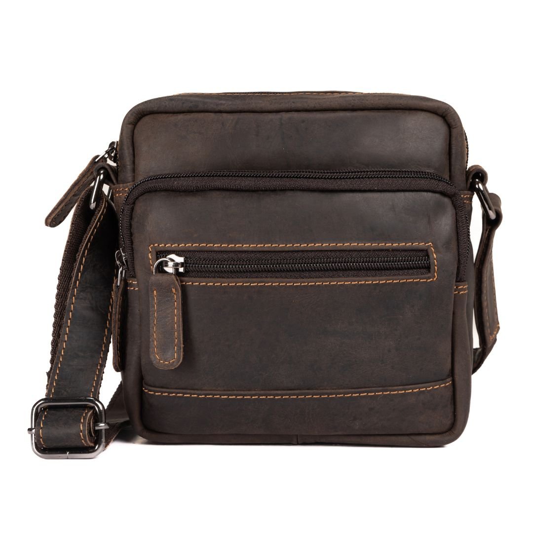 Leather Shoulder Bag Oliver - Brown - Greenwood Leather