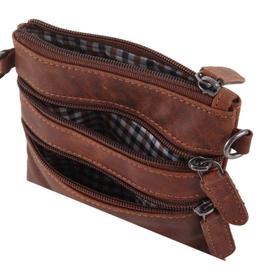 Leather Sling Bag Kempsey - Sandel, Brown - Greenwood Leather