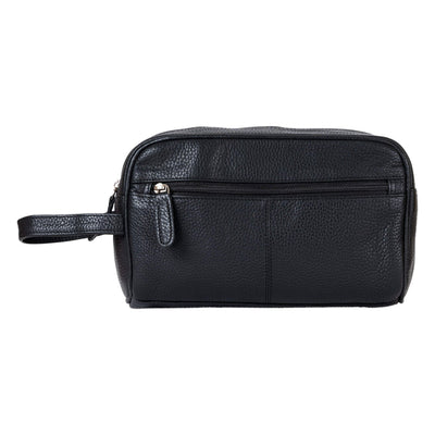Leather Toiletry Bag Black - Geelong - Greenwood Leather