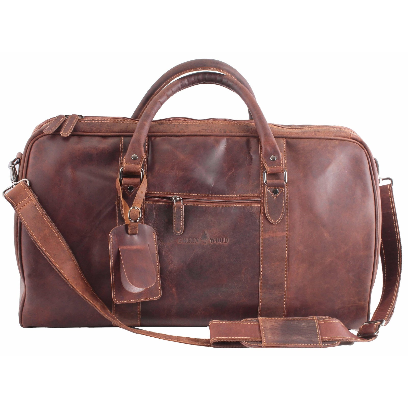 Wilson Leather Weekender Bag – Casual Travel & Holiday Bag (Sandal) | Greenwood Leather GW12795