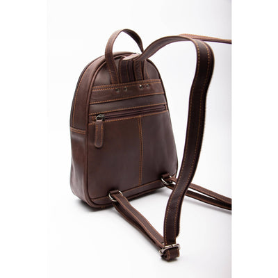 Leather Women Backpack Little Emma - Brown - Greenwood Leather
