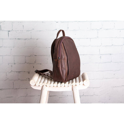 Leather Women Backpack Little Emma - Brown - Greenwood Leather