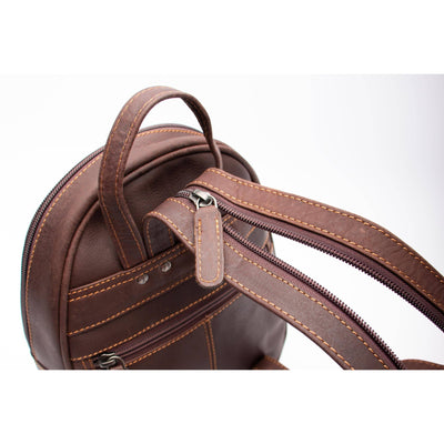 Leather Women Backpack Little Emma - Brown - Greenwood Leather