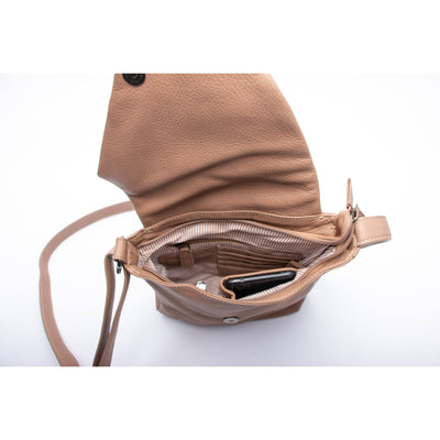 Leather Small Cross Body/sling bag Coruna - Taupe - Greenwood Leather