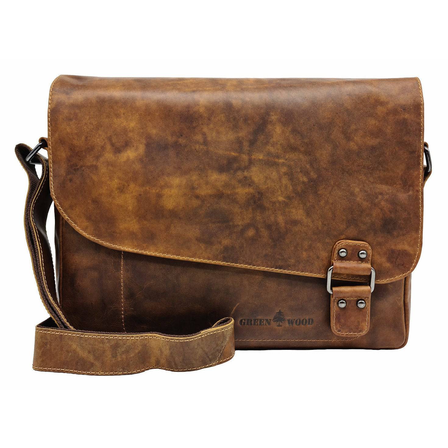 GW837 Leather Shoulder Bag - Martin Camel - Greenwood Leather