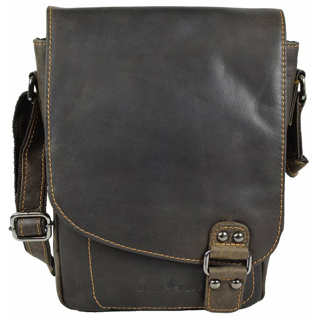 Leather Shoulder Bag Brown - Hobart - Greenwood Leather