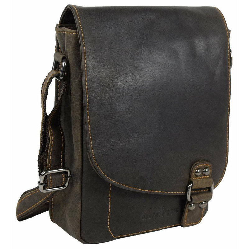 Leather Shoulder Bag Brown - Hobart - Greenwood Leather