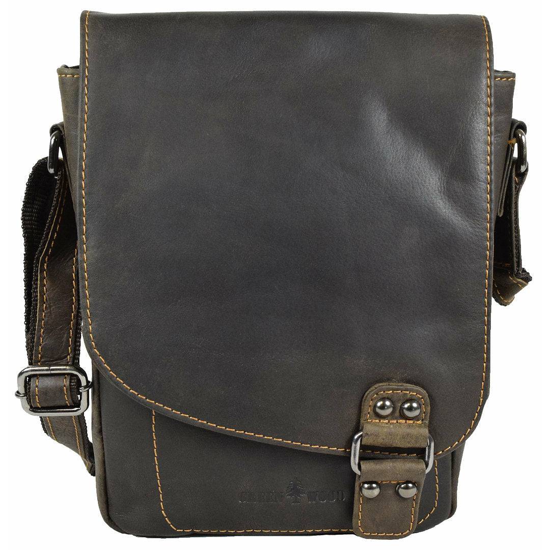 GW834 Leather Shoulder Bag Brown - Hobart - Greenwood Leather