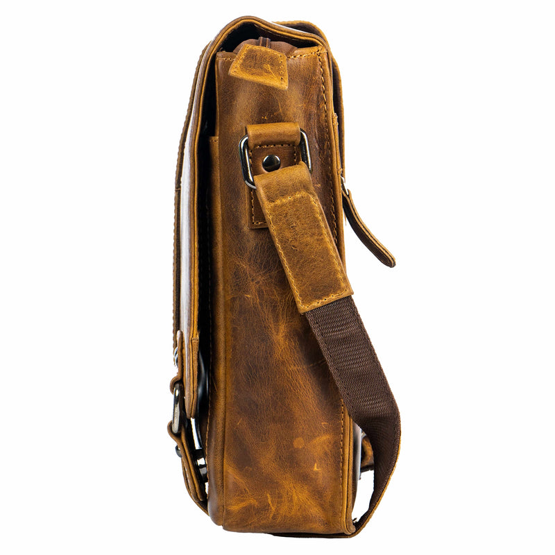 Leather Shoulder Bag Camel - Hobart - Greenwood Leather