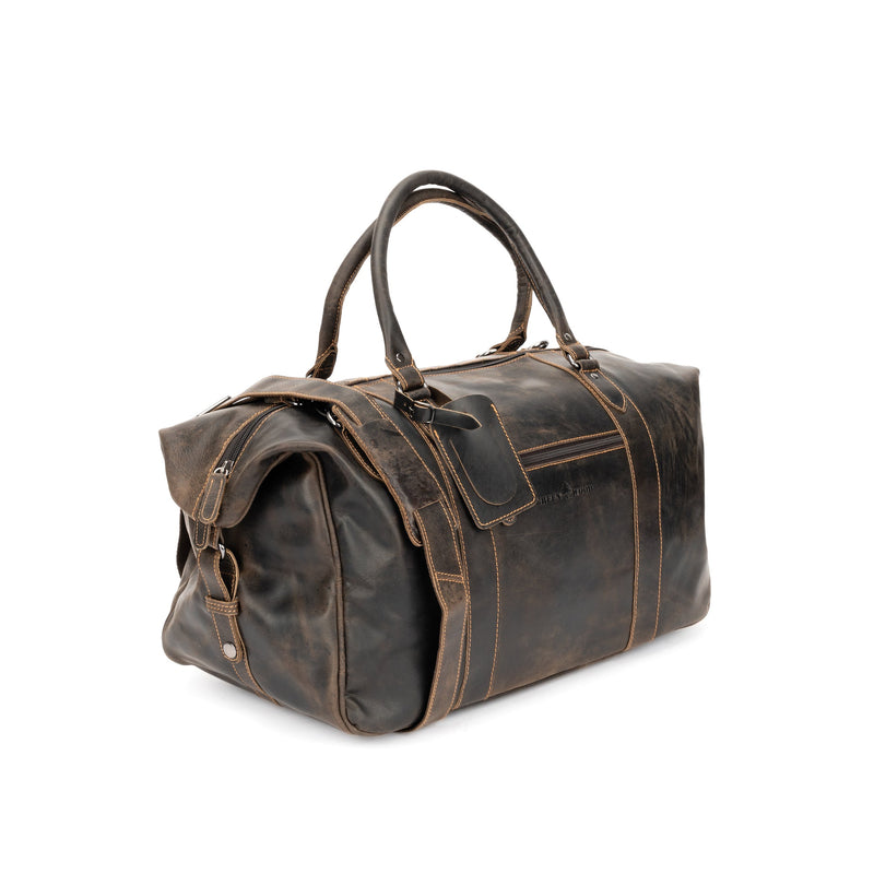 The Weekender Duffle Bag - Brown - Greenwood Leather