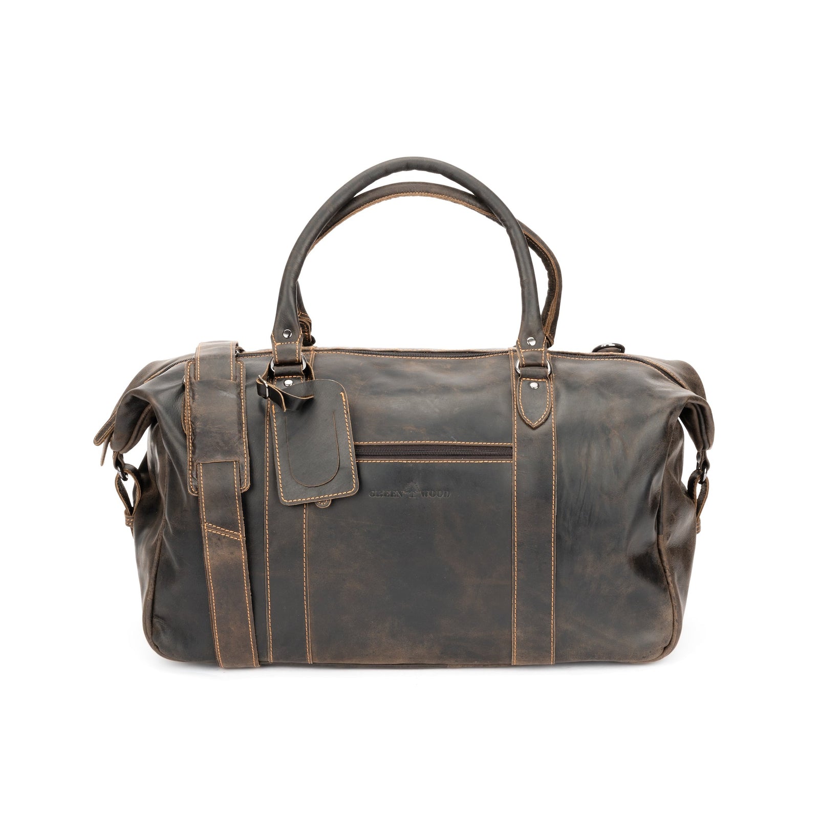 The Weekender Duffle Bag - Brown - Greenwood Leather