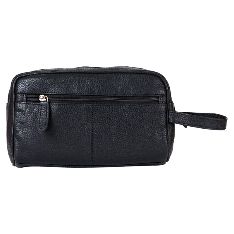 Leather Toiletry Bag Black - Geelong - Greenwood Leather
