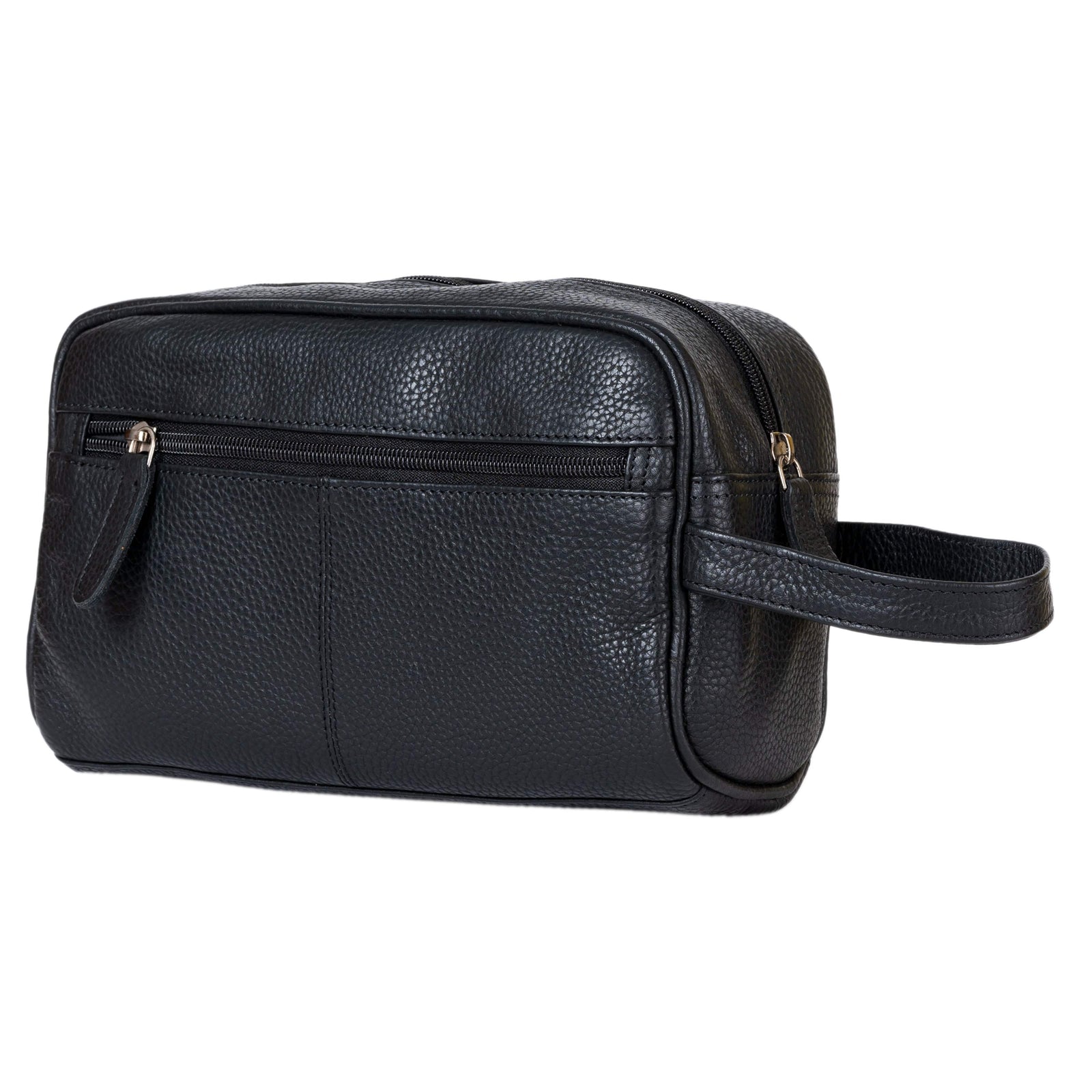 Leather Toiletry Bag Black - Geelong - Greenwood Leather