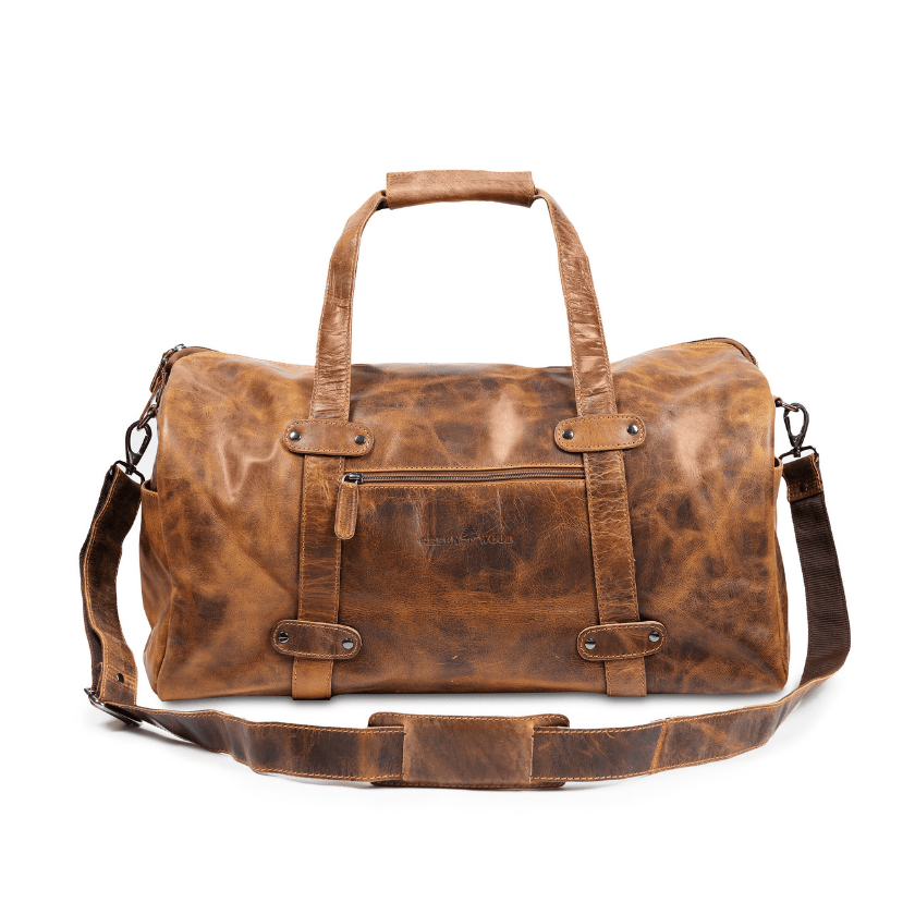 Leather Overnight Duffle Bag Port Macquarie - Camel - Greenwood Leather