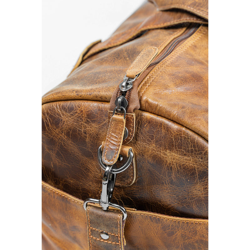 Leather Overnight Duffle Bag Port Macquarie - Camel - Greenwood Leather