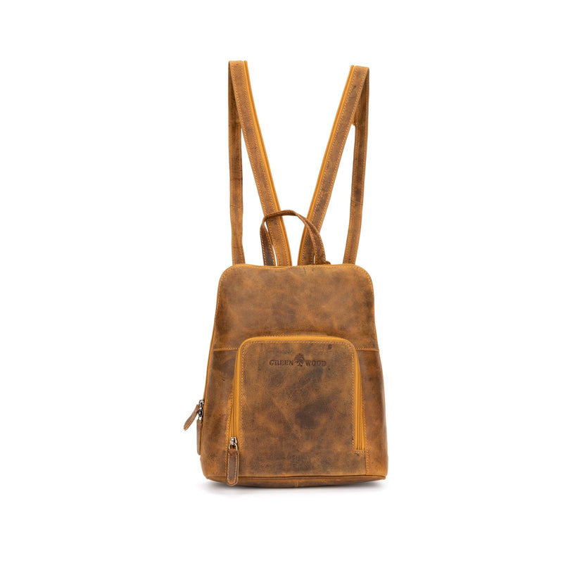 Womens Leather Backpack Sunbury - Camel - Greenwood Leather