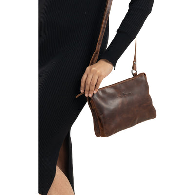 Women's Shoulder Bag Hastings Cognac - Greenwood Leather
