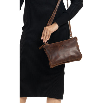 Women's Shoulder Bag Hastings Cognac - Greenwood Leather